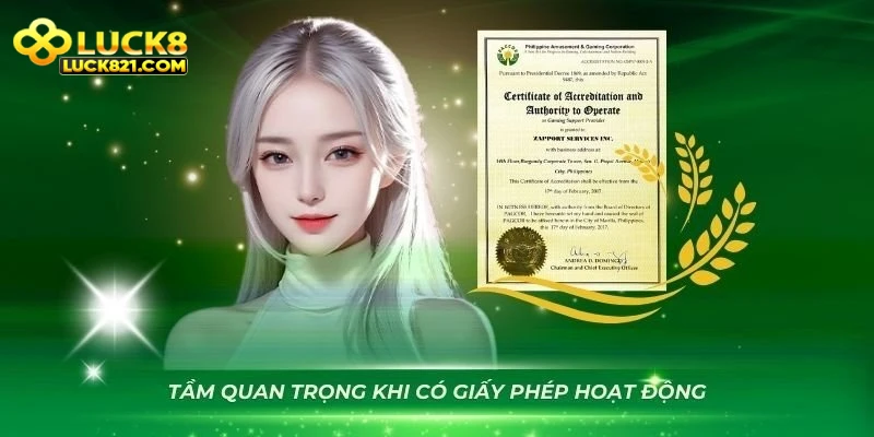 Giấy phép hoạt động hợp pháp giúp Luck8 khẳng định uy tín